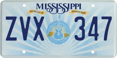 MS license plate ZVX347