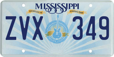 MS license plate ZVX349
