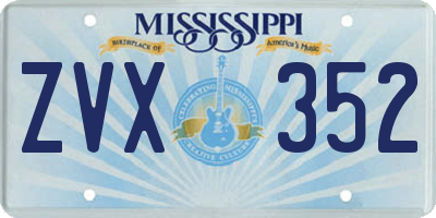 MS license plate ZVX352