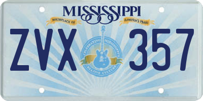 MS license plate ZVX357