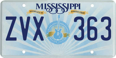 MS license plate ZVX363