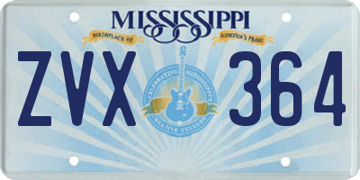 MS license plate ZVX364