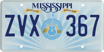 MS license plate ZVX367