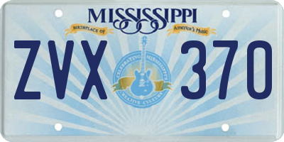 MS license plate ZVX370