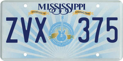 MS license plate ZVX375