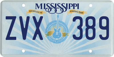 MS license plate ZVX389
