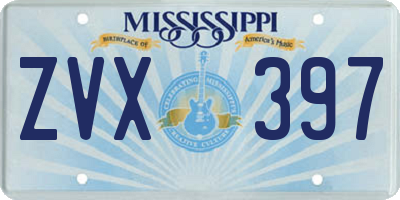MS license plate ZVX397