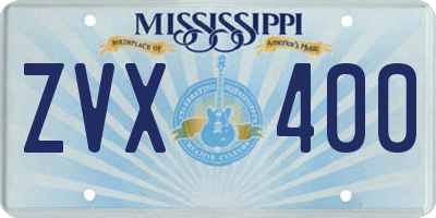 MS license plate ZVX400