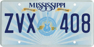 MS license plate ZVX408