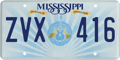 MS license plate ZVX416