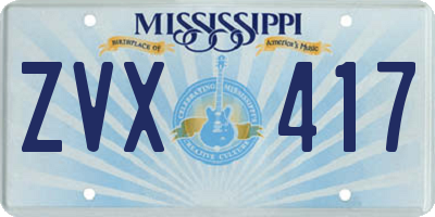 MS license plate ZVX417