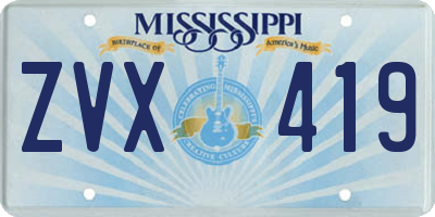 MS license plate ZVX419