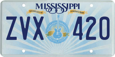 MS license plate ZVX420