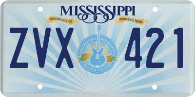 MS license plate ZVX421