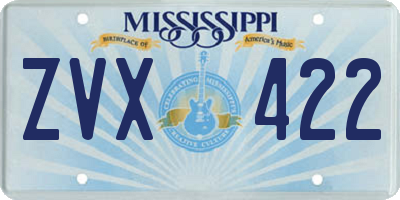 MS license plate ZVX422