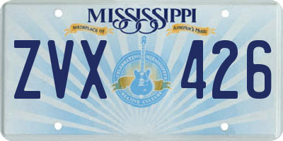 MS license plate ZVX426