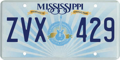 MS license plate ZVX429