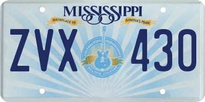 MS license plate ZVX430