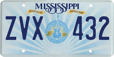 MS license plate ZVX432