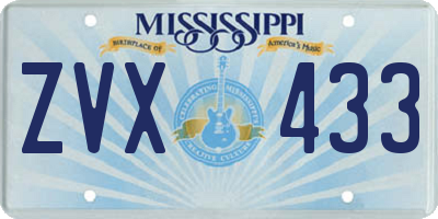 MS license plate ZVX433