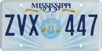 MS license plate ZVX447