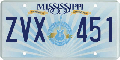 MS license plate ZVX451
