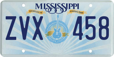 MS license plate ZVX458
