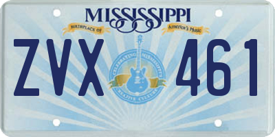 MS license plate ZVX461