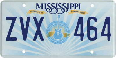 MS license plate ZVX464