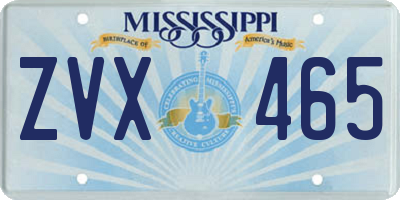 MS license plate ZVX465