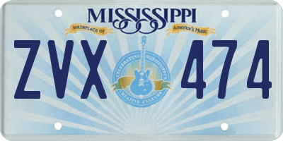 MS license plate ZVX474
