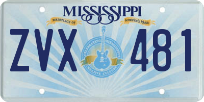 MS license plate ZVX481