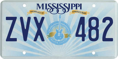 MS license plate ZVX482