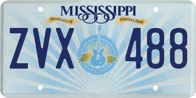 MS license plate ZVX488