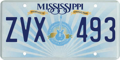 MS license plate ZVX493