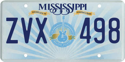 MS license plate ZVX498