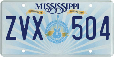 MS license plate ZVX504