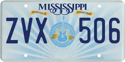 MS license plate ZVX506