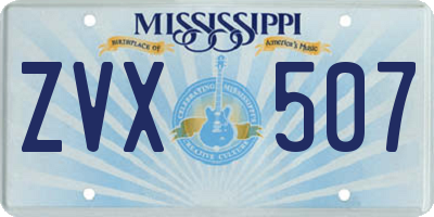 MS license plate ZVX507