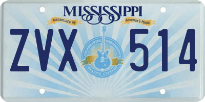 MS license plate ZVX514