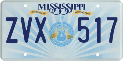 MS license plate ZVX517