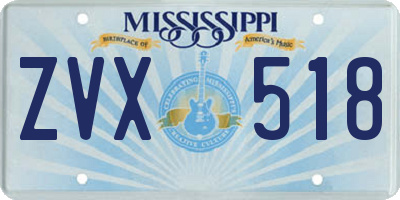 MS license plate ZVX518