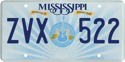 MS license plate ZVX522