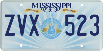 MS license plate ZVX523