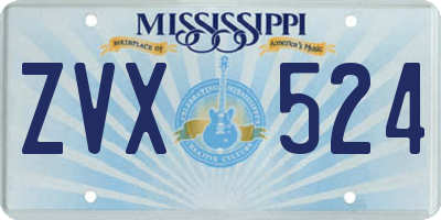 MS license plate ZVX524