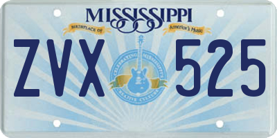 MS license plate ZVX525