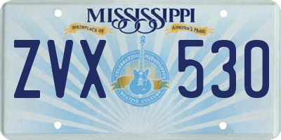 MS license plate ZVX530