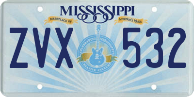 MS license plate ZVX532