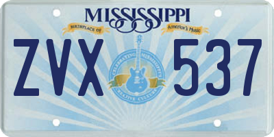 MS license plate ZVX537