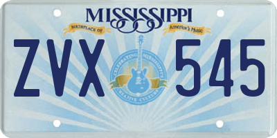 MS license plate ZVX545